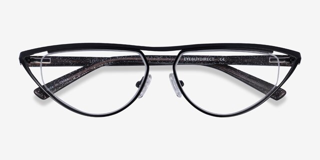 Loom Black MetalEyeglass Frames from EyeBuyDirect, Closed View