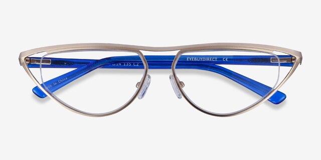 Loom Gold MetalEyeglass Frames from EyeBuyDirect, Closed View