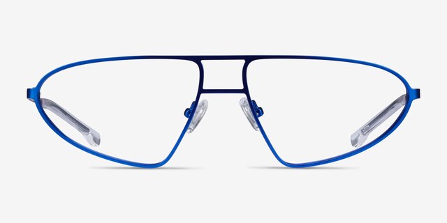 Proto Blue Black MetalEyeglass Frames from EyeBuyDirect, Front View