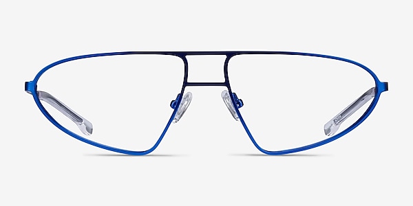 Proto Blue Black Metal Eyeglass Frames