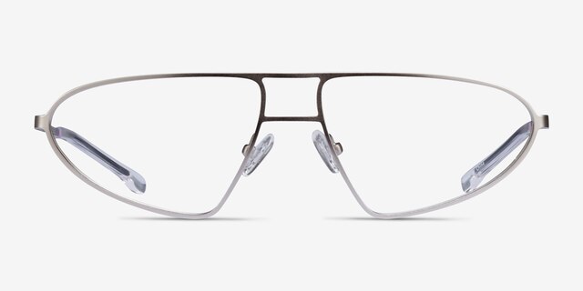 Proto Silver Black MetalEyeglass Frames from EyeBuyDirect, Front View
