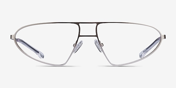 Proto Silver Black Metal Eyeglass Frames