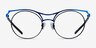 Proximo Blue Black MetalEyeglass Frames from EyeBuyDirect, Front View