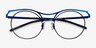 Proximo Blue Black MetalEyeglass Frames from EyeBuyDirect, Closed View