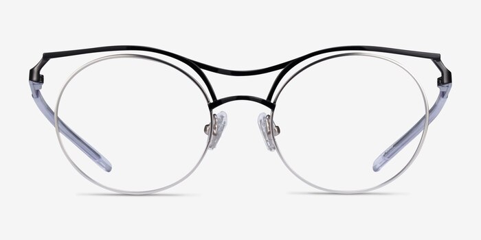 Proximo Black Silver Metal Eyeglass Frames from EyeBuyDirect