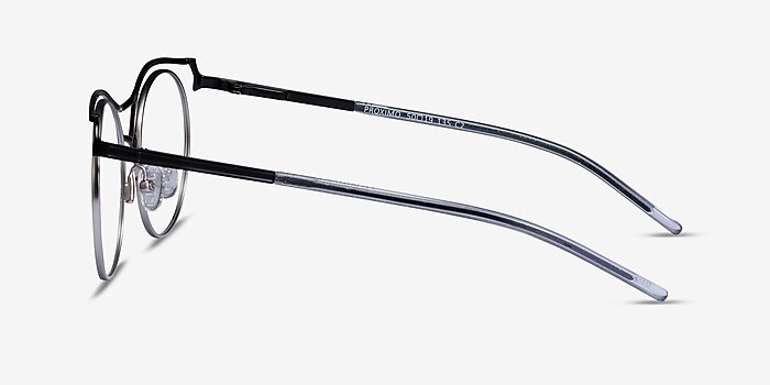 Proximo Black Silver Metal Eyeglass Frames from EyeBuyDirect