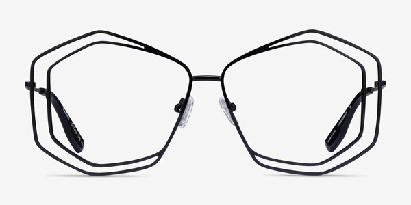 Magnet Shiny Black Metal Eyeglass Frames