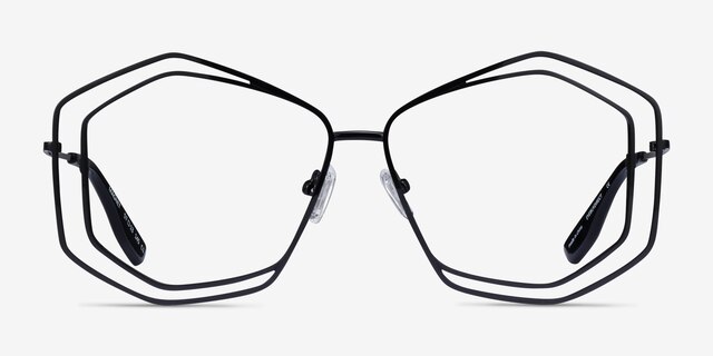 Magnet Shiny Black MetalEyeglass Frames from EyeBuyDirect, Front View