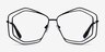 Magnet Shiny Black MetalEyeglass Frames from EyeBuyDirect, Front View