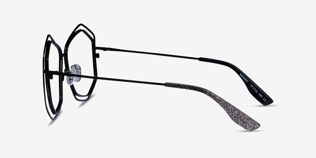 Magnet Shiny Black MetalEyeglass Frames from EyeBuyDirect, Side View