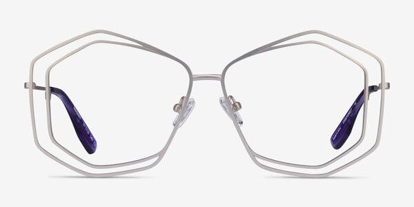 Magnet Matte Silver Metal Eyeglass Frames