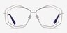 Magnet Matte Silver MetalEyeglass Frames from EyeBuyDirect, Front View