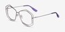Magnet Matte Silver MetalEyeglass Frames from EyeBuyDirect, Angle View