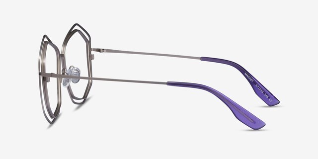 Magnet Matte Silver MetalEyeglass Frames from EyeBuyDirect, Side View
