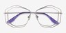 Magnet Matte Silver MetalEyeglass Frames from EyeBuyDirect, Closed View