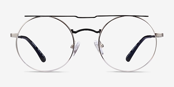 Essence Silver Black Metal Eyeglass Frames