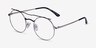 Essence Silver Black MetalEyeglass Frames from EyeBuyDirect, Angle View