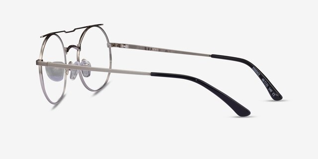 Essence Silver Black MetalEyeglass Frames from EyeBuyDirect, Side View