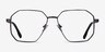 Met Gunmetal Blue MetalEyeglass Frames from EyeBuyDirect, Front View