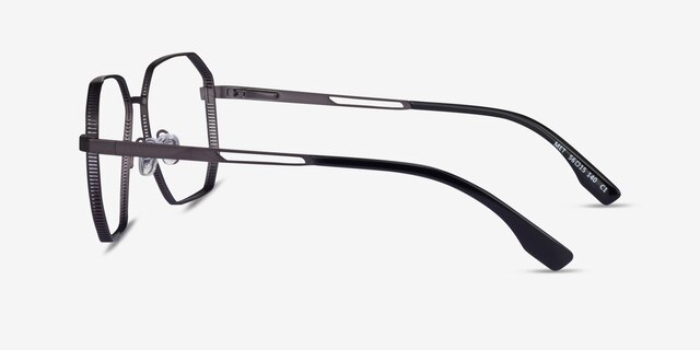 Met Gunmetal Blue MetalEyeglass Frames from EyeBuyDirect, Side View