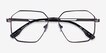 Met Gunmetal Blue MetalEyeglass Frames from EyeBuyDirect, Closed View
