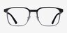Financier Black MetalEyeglass Frames from EyeBuyDirect, Front View