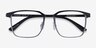 Financier Black MetalEyeglass Frames from EyeBuyDirect, Closed View