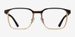 Financier Black Gold MetalEyeglass Frames from EyeBuyDirect, Front View