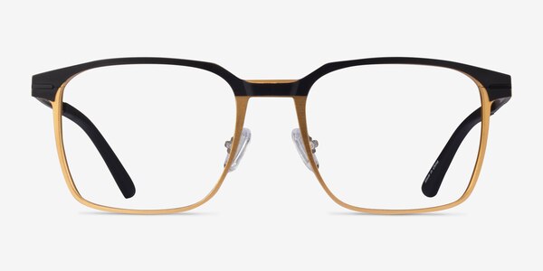 Financier Black Gold Métal Montures de lunettes de vue