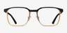 Financier Black Gold MetalEyeglass Frames from EyeBuyDirect, Front View