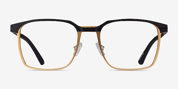 Financier Black Gold Metal Eyeglass Frames