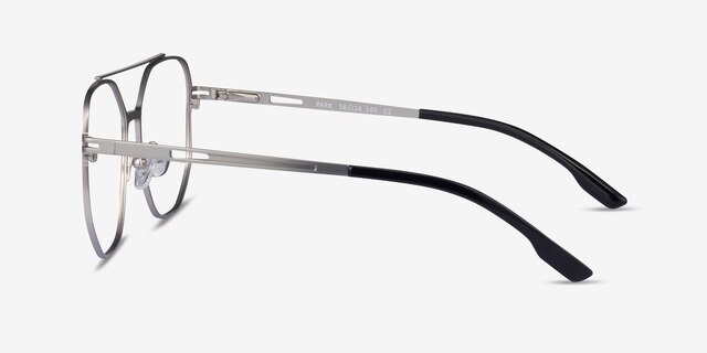 Park Silver Black MetalEyeglass Frames from EyeBuyDirect, Side View