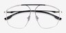Station Silver MetalEyeglass Frames from EyeBuyDirect, Closed View