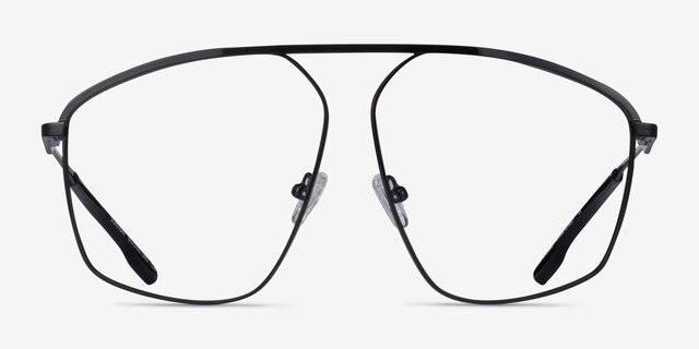 Station Black MetalEyeglass Frames from EyeBuyDirect, Front View