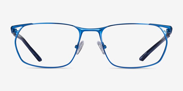 Careerist Blue MetalEyeglass Frames from EyeBuyDirect, Front View