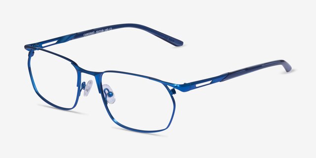 Careerist Blue MetalEyeglass Frames from EyeBuyDirect, Angle View