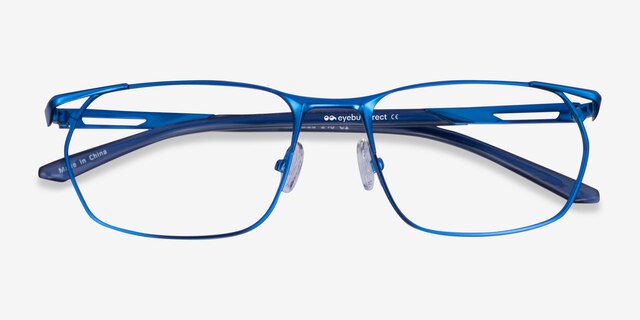 Careerist Blue MetalEyeglass Frames from EyeBuyDirect, Closed View