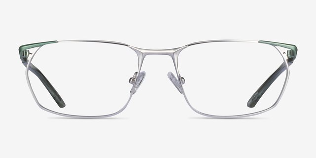 Careerist Silver Green MetalEyeglass Frames from EyeBuyDirect, Front View
