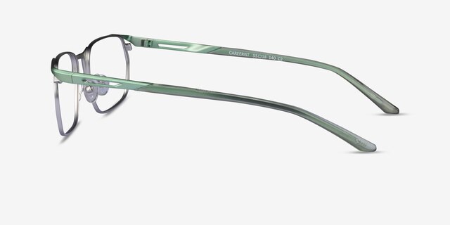 Careerist Silver Green MetalEyeglass Frames from EyeBuyDirect, Side View