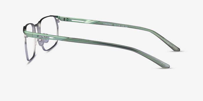 Careerist Silver Green Metal Eyeglass Frames from EyeBuyDirect