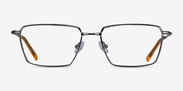 Fifth Gunmetal Yellow MetalEyeglass Frames from EyeBuyDirect, Front View