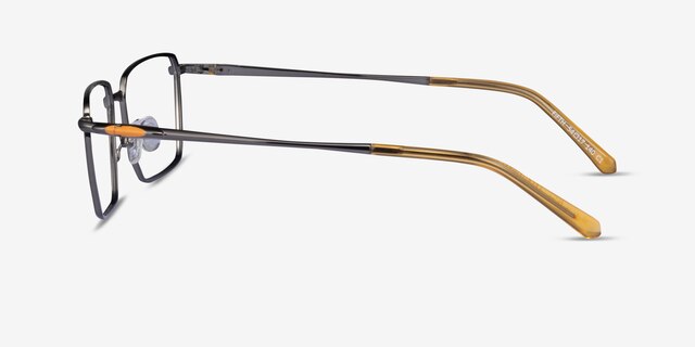 Fifth Gunmetal Yellow MetalEyeglass Frames from EyeBuyDirect, Side View