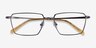 Fifth Gunmetal Yellow MetalEyeglass Frames from EyeBuyDirect, Closed View