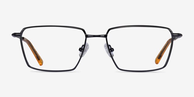 Fifth Black Yellow MetalEyeglass Frames from EyeBuyDirect, Front View