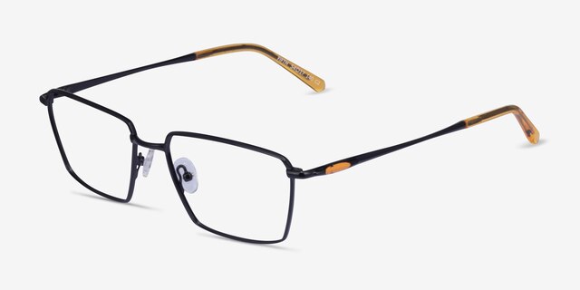 Fifth Black Yellow MetalEyeglass Frames from EyeBuyDirect, Angle View