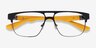 Cab Black Yellow MetalEyeglass Frames from EyeBuyDirect, Closed View
