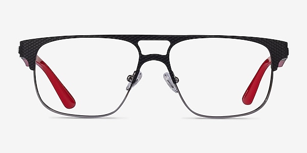 Cab Black Red Metal Eyeglass Frames