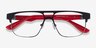 Cab Black Red MetalEyeglass Frames from EyeBuyDirect, Closed View
