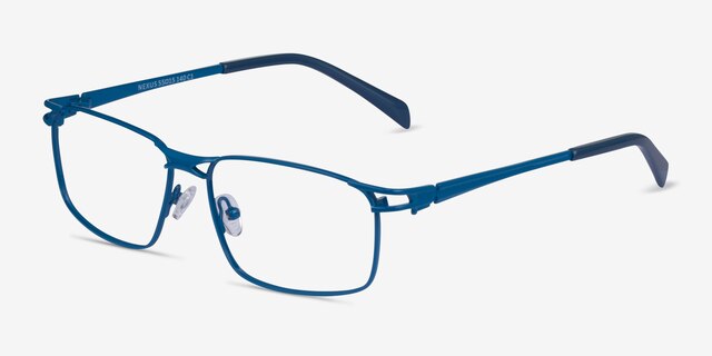 Nexus Blue MetalEyeglass Frames from EyeBuyDirect, Angle View