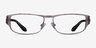 Pro Gunmetal Black Red MetalEyeglass Frames from EyeBuyDirect, Front View